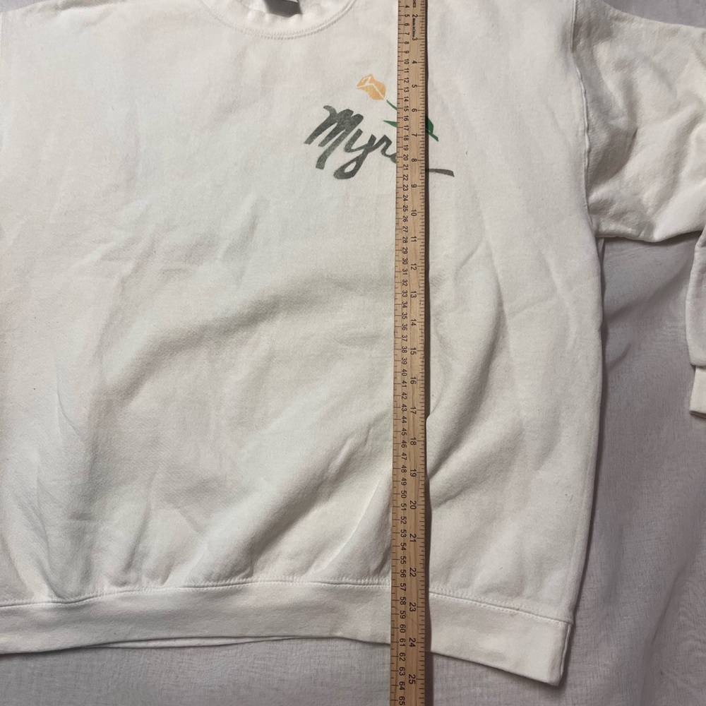 Myra Bag White Crewneck Sweater for Women Size Large Vintage Made by Cheetah. - Picture 4 of 5